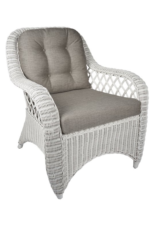 residu Oxide Adelaide Witte rotan fauteuil Cambell - exclusieve rotan stoel wit. Topper.