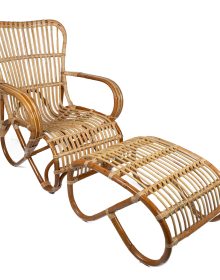 rotan stoel Belse classic met hocker